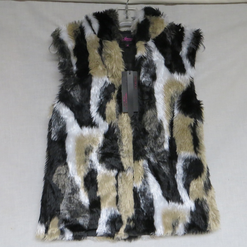 Faux Fur Hooded Vest NWT